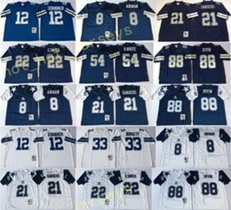Vintage 8 Troy Aikman Covvboy 21 Deion Sanders 12 Roger Staubach 22 Emmitt Smith Tony Dorsett 88 Michael Irvin 54 Randy White Jersey, Black;red
Vintage 8 Troy Aikman Covvboy 21 Deion Sanders 12 Roger Staubach 22 Emmitt Smith Tony Dorsett 88 Michael Irvin 54 Randy White Jersey, Black;red