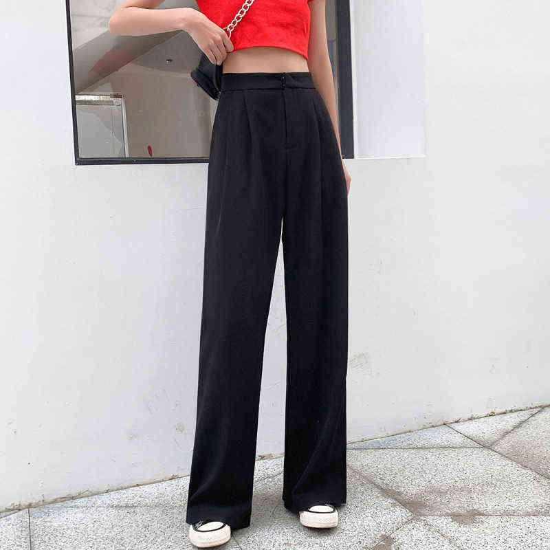 Summer OL Style White Women Pants Chic Wide Leg Pant High Waist Elegant Work Trousers Female Casual pantalon femme 211115