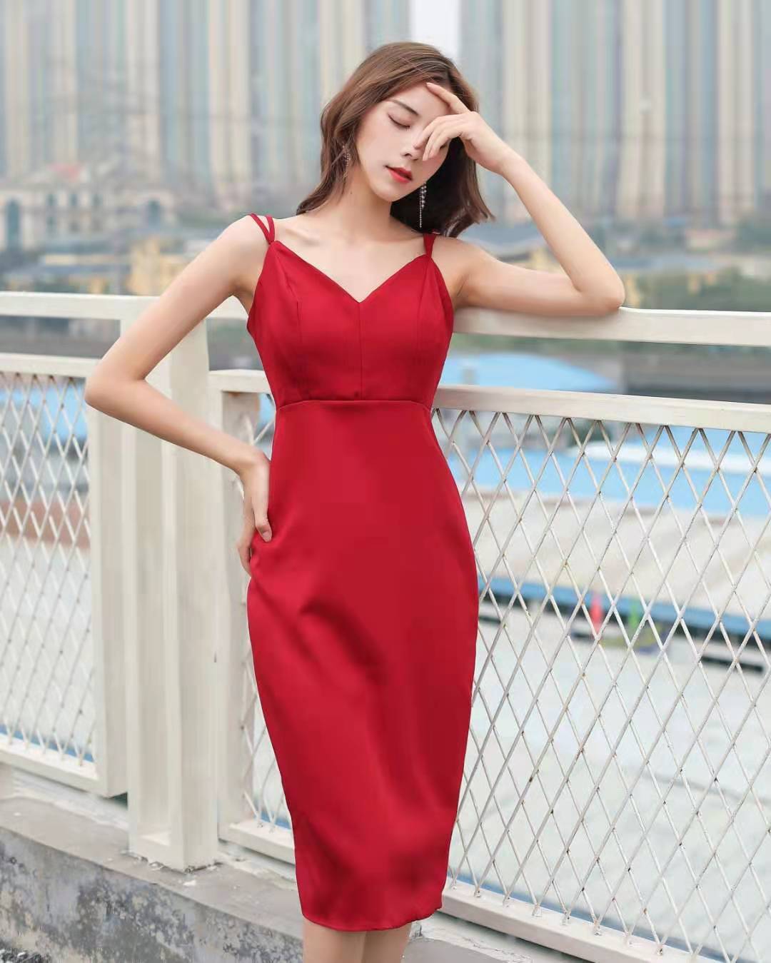 Midi Bodycon Dress Women Sexy Spaghetti Strap Robe Vintage Lady Summer Party Club Zipper Dresses Korean chic Vestidos 210519