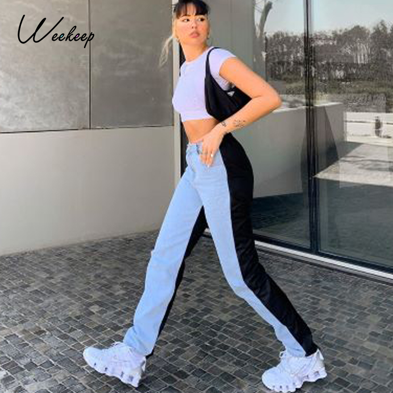 Weekeep Patchwork Leisure Women Loose Korean Trousers Slim Fashion Jeans Autumn 2021 Streetwear Female Version Denim Cargo Pants, As picture
Weekeep Patchwork Leisure Women Loose Korean Trousers Slim Fashion Jeans Autumn 2021 Streetwear Female Version Denim Cargo Pants, As picture