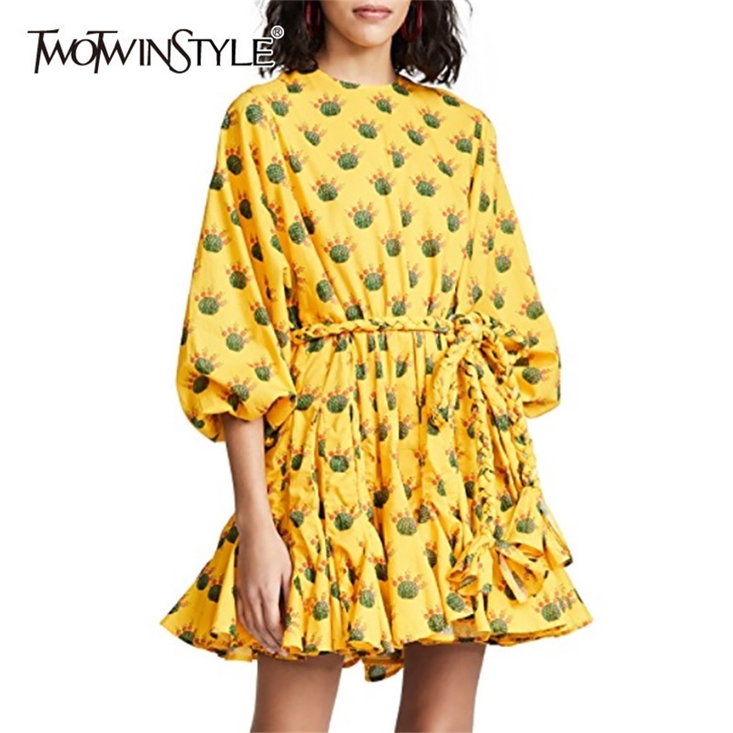 Hit Color Print Female Dresses Lantern Sleeve O Neck Bandage Pleated Dress For Women Casual Fashion Spring 210520, Print2
Hit Color Print Female Dresses Lantern Sleeve O Neck Bandage Pleated Dress For Women Casual Fashion Spring 210520, Print2