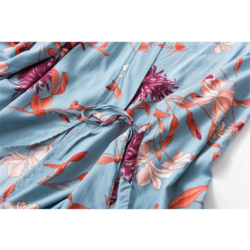 Satin Pajamas for Women 3Pcs Pjs Home Wear Clothes Print Floral Cotton Ladies Sexy Loose Sleep Nightwear Sets 210924