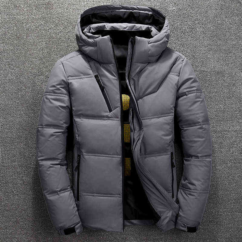Men's White Duck Down Jacket Winter Warm Hooded Thick Puffer Jacket Coats High Quality Overcoat Down Parka Male Jackets Men 211104