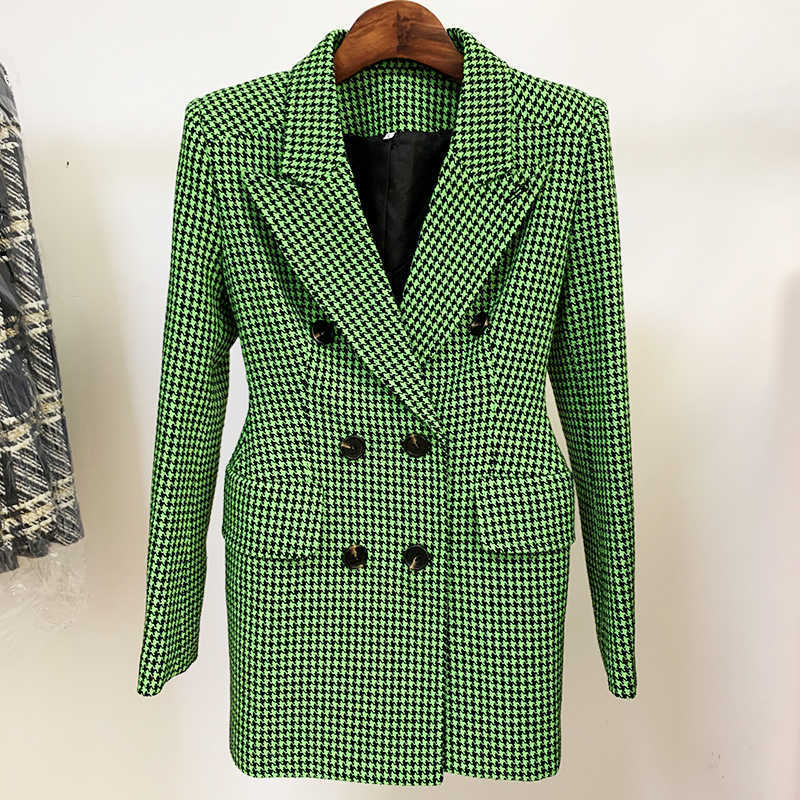 HIGH QUALITY est Fashion Designer Coats Women's Double Breasted Slim Fitting Houndstooth Tweed Coat Outerwear 210526, Black white
HIGH QUALITY est Fashion Designer Coats Women's Double Breasted Slim Fitting Houndstooth Tweed Coat Outerwear 210526, Black white