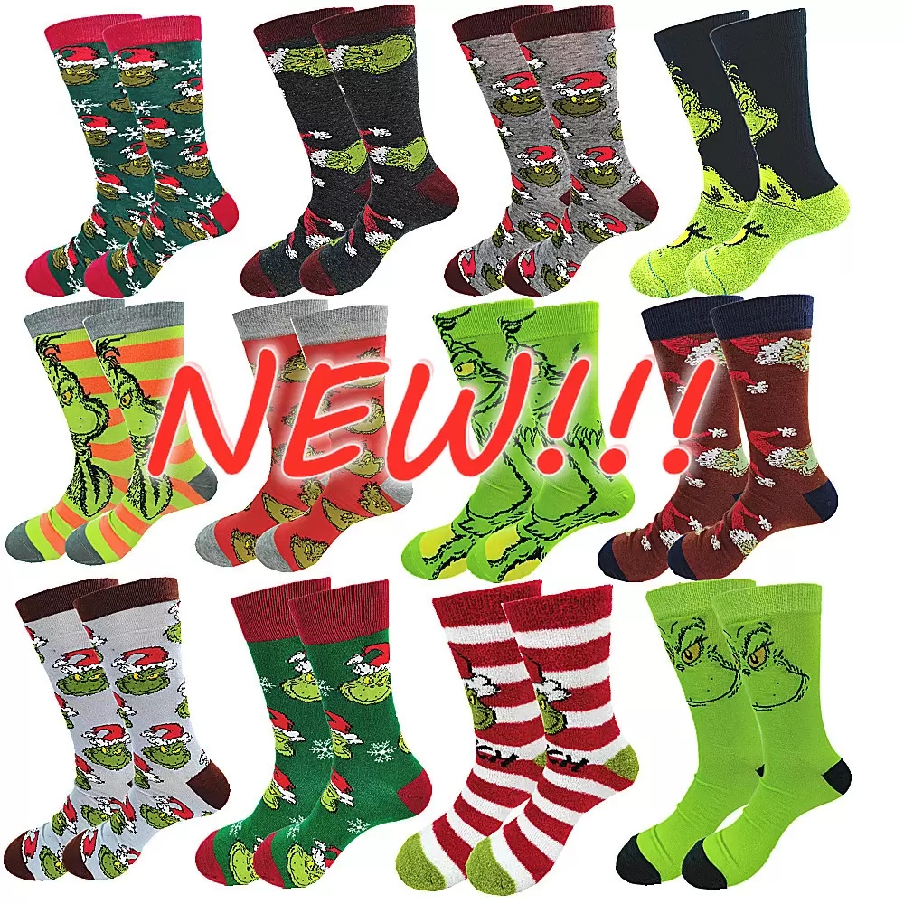 DHL Fast Cotton Down Yarn men's Grinch Christmas socks Spring Autumn and Winter wear Funny Anime Street Wind Skateboard in the tube socks
DHL Fast Cotton Down Yarn men's Grinch Christmas socks Spring Autumn and Winter wear Funny Anime Street Wind Skateboard in the tube socks