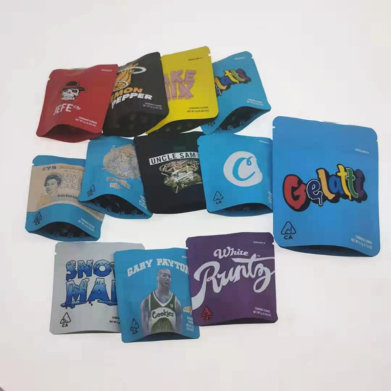 small 1g mylar bag 7*7cm 12 designs stand up resealable zipper gelatti gary payton uncle sam og runtz jefe C flower packages
small 1g mylar bag 7*7cm 12 designs stand up resealable zipper gelatti gary payton uncle sam og runtz jefe C flower packages