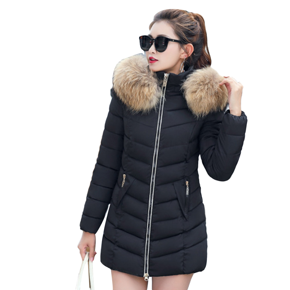Plus Size Winter Faux Fur Hooded Down Jacket Women Solid Color Zipper Long Coat1, Black 
Plus Size Winter Faux Fur Hooded Down Jacket Women Solid Color Zipper Long Coat1, Black