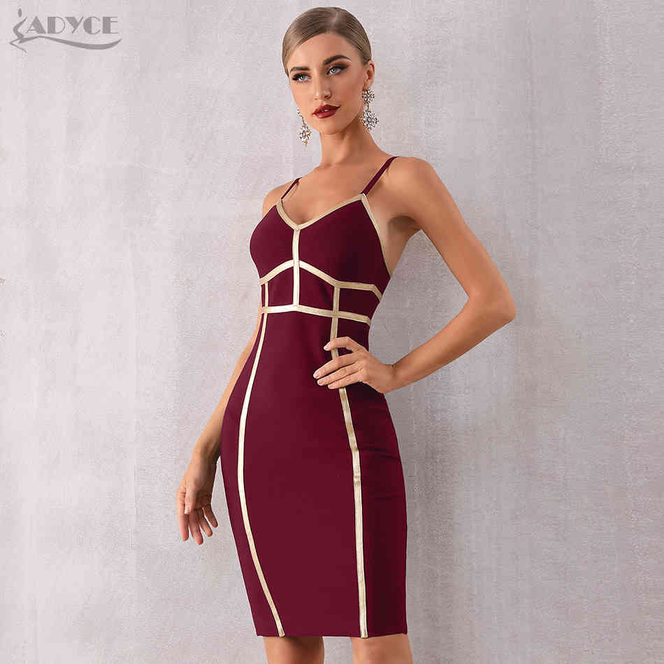 Summer Bodycon Bandage Dress Women Elegant Sexy Spaghetti Strap Black Striped Club Celebrity Evening Party 210423