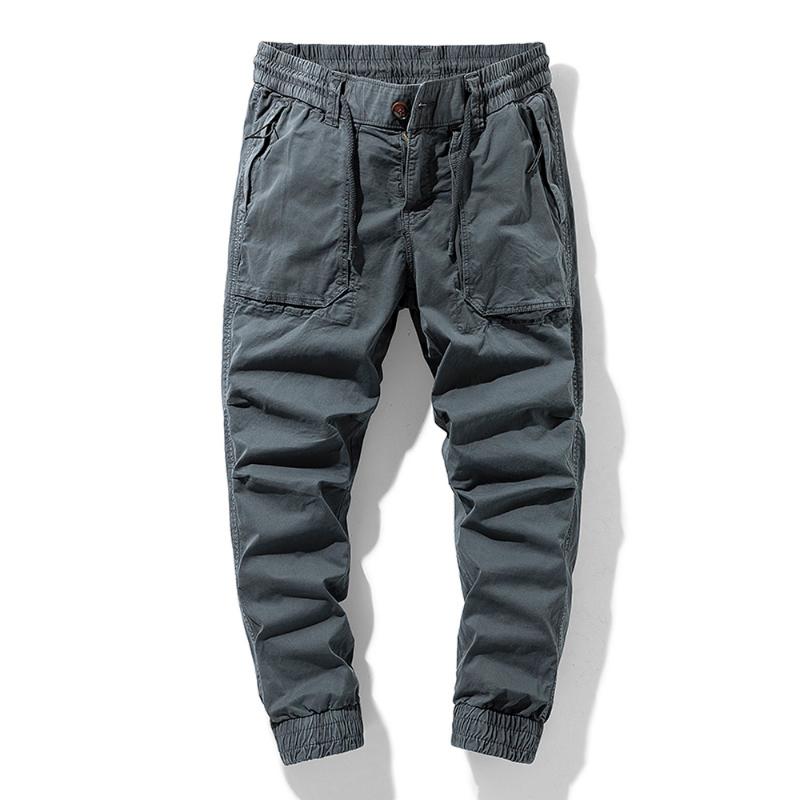 Men's Pants Trousers Cargo Men Summer Pure Cotton Lightweight Thin Casual Work Wear 2021