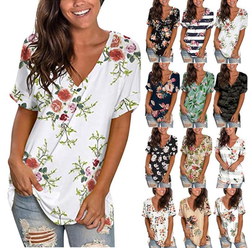 Women's Tanks & Camis Summer Fashion Short Sleeve V Neck Women T-Shirt Skin-friendly Polyester Bright-colored Flower Pattern Blouse For Dati, White
Women's Tanks & Camis Summer Fashion Short Sleeve V Neck Women T-Shirt Skin-friendly Polyester Bright-colored Flower Pattern Blouse For Dati, White