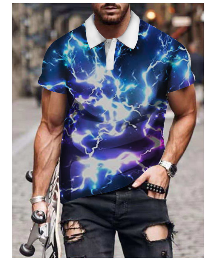 Purple thunder pattern men' 3D printed T-shirt visual impact party top streetwear punk gothic round neck high quality American muscle style short sleeves, Blue
Purple thunder pattern men' 3D printed T-shirt visual impact party top streetwear punk gothic round neck high quality American muscle style short sleeves, Blue