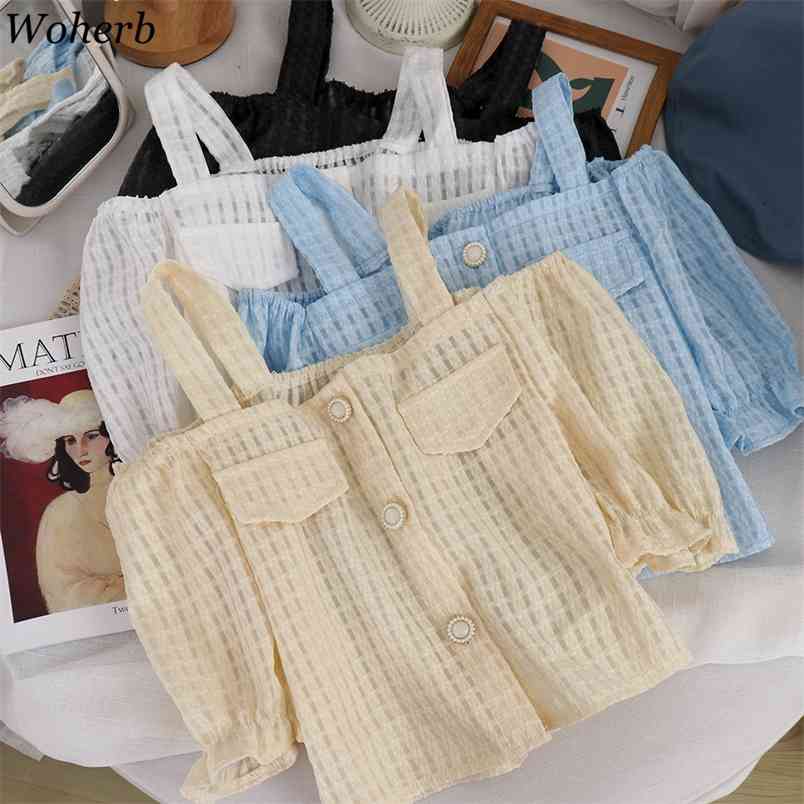 Off Shoulder Shirt Women Summer Blouses Slash Neck Spaghetti Strap Crop Tops Korean Sweet Short Sleeve Blusas Mujer 210519, Blue
Off Shoulder Shirt Women Summer Blouses Slash Neck Spaghetti Strap Crop Tops Korean Sweet Short Sleeve Blusas Mujer 210519, Blue