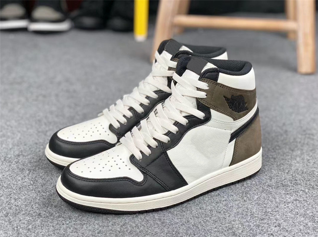 Authentic 1 Dark Mocha Sail Black Men Women Basketball Shoes 555088-105 Sneakers