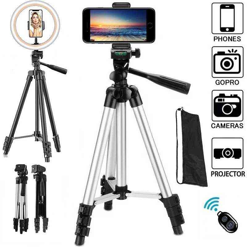 Lightweight Camera Phone Tripod Portable Adjustable Tripode Stand Mount Holder with Ring Light For Live Youtube aro de luz H1117
Lightweight Camera Phone Tripod Portable Adjustable Tripode Stand Mount Holder with Ring Light For Live Youtube aro de luz H1117