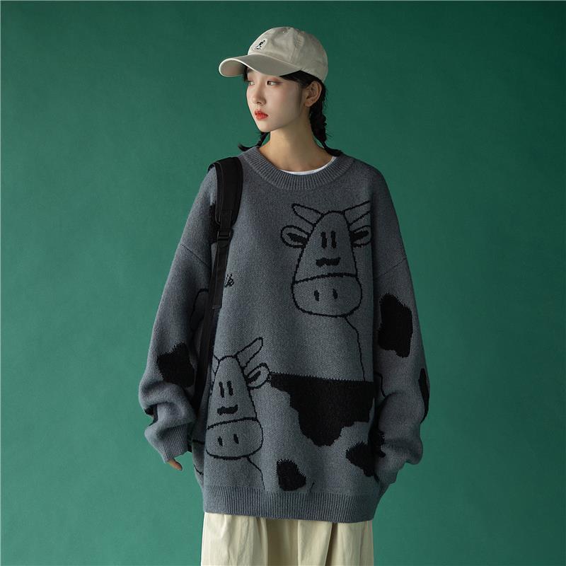 Harajuku Sweater Women Knitted Cartoon Animal Sweaters Japanese Kawaii Cute Pullovers Korean Soft Tops Sueter Mujer 210519