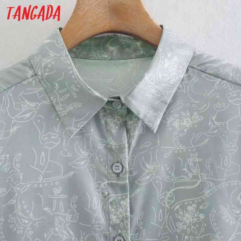 Women Oversized Print Shirt Long Sleeve Chic Female Casual Loose Tops Blusas XN289 210416