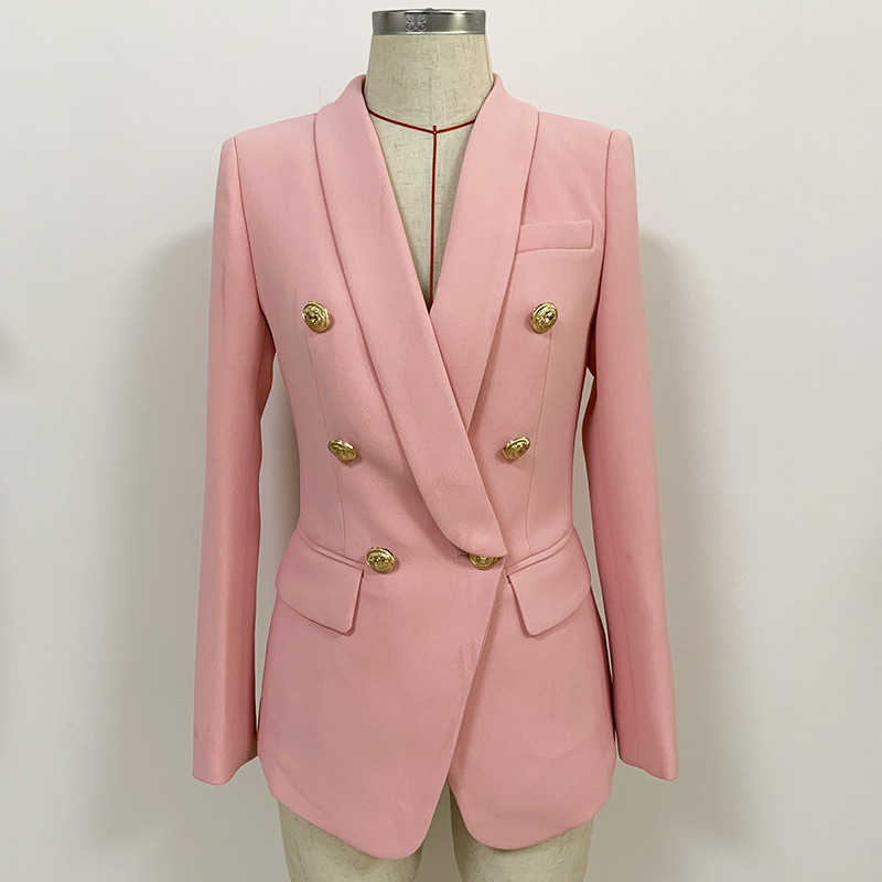 High quality women jacket feminine suit autumn and winter metal double-breasted ladies blazer Temperament Office Jacket 210527
High quality women jacket feminine suit autumn and winter metal double-breasted ladies blazer Temperament Office Jacket 210527