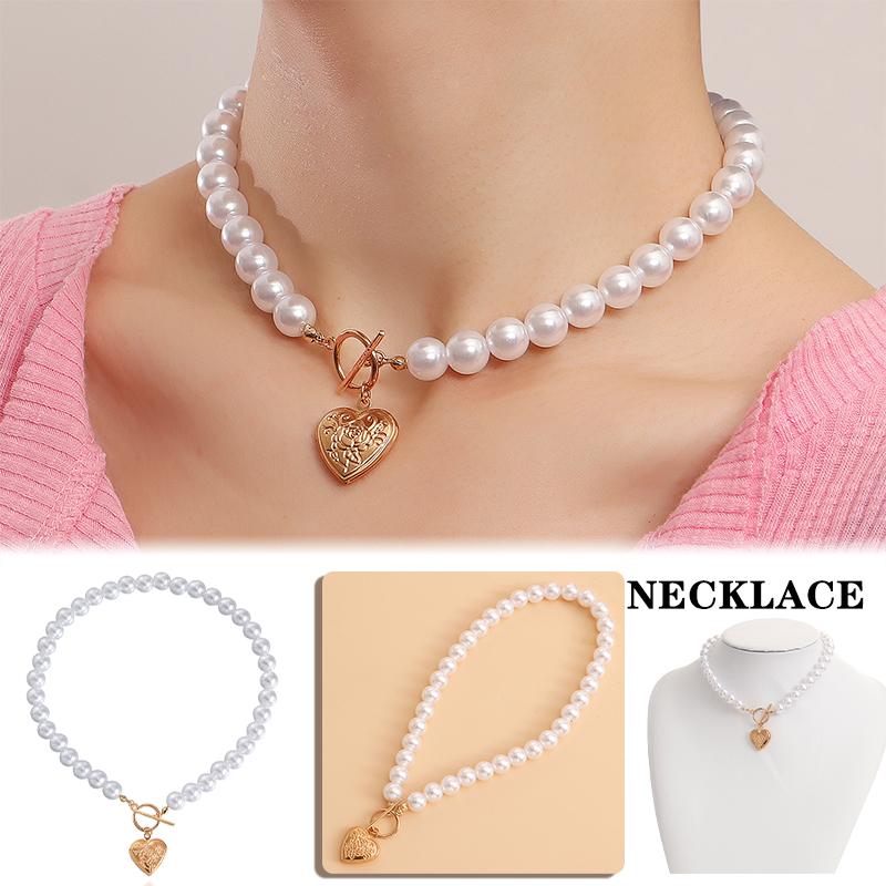 Chains Ly Women's Artificial Pearl Necklace Elegant And Simple Choker With Openable Heart Shape Pendant Jewelry Gift, Silver
Chains Ly Women's Artificial Pearl Necklace Elegant And Simple Choker With Openable Heart Shape Pendant Jewelry Gift, Silver