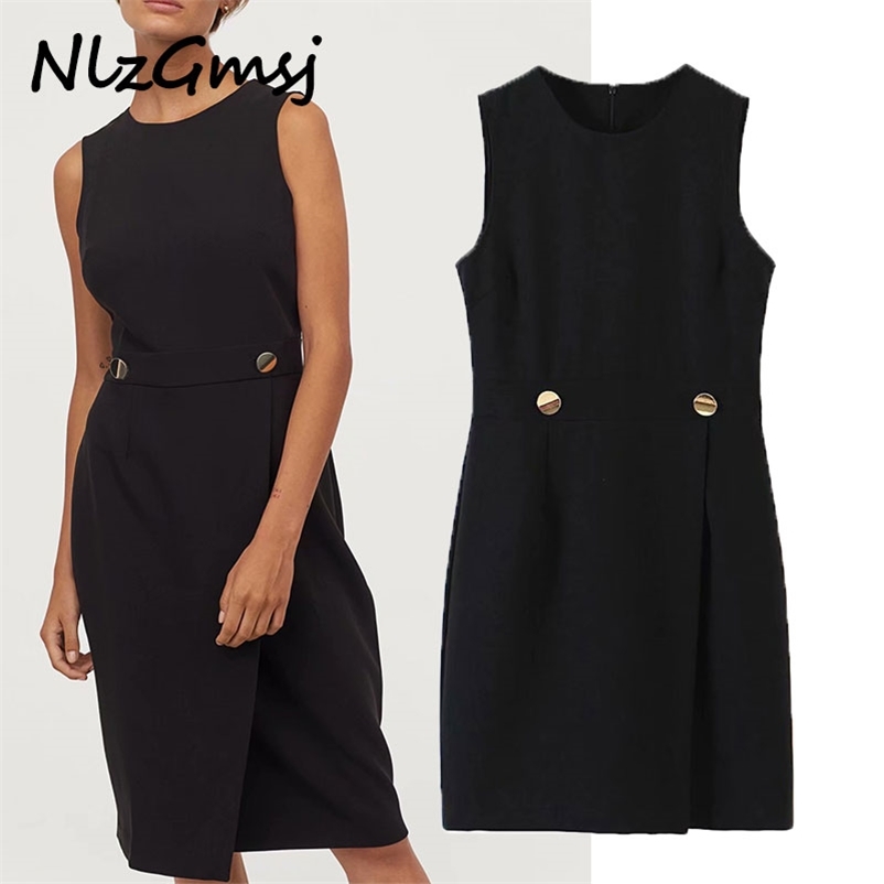 Dres Spring Button Tunic Sleeveless Back Zipper Office Ladies Midi 210628, As picture
Dres Spring Button Tunic Sleeveless Back Zipper Office Ladies Midi 210628, As picture