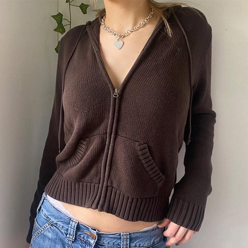Women' Hoodies & Sweatshirts Vintage Brown Solid Y2K Hooded Sweaters Women Autumn Winter Lantern Sleeve Zip Up Jacket Cardigan Knitted 2021, Gray
Women' Hoodies & Sweatshirts Vintage Brown Solid Y2K Hooded Sweaters Women Autumn Winter Lantern Sleeve Zip Up Jacket Cardigan Knitted 2021, Gray