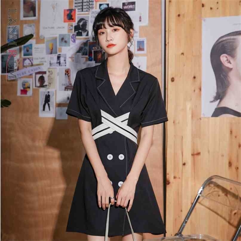Women Dress High Waist Tun-down Collar Short Sleeve A-line Temperament Loose Fit Fashion Summer 2H896 210526, Black
Women Dress High Waist Tun-down Collar Short Sleeve A-line Temperament Loose Fit Fashion Summer 2H896 210526, Black