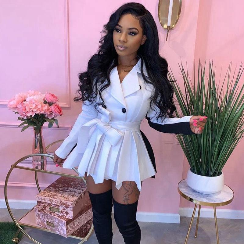 White Blazer Dress Women Autumn Winter Long Sleeve Elegant A Line Short Pleated Mini With Belt Sexy Night Club Party Casual Dresses, Blue
White Blazer Dress Women Autumn Winter Long Sleeve Elegant A Line Short Pleated Mini With Belt Sexy Night Club Party Casual Dresses, Blue