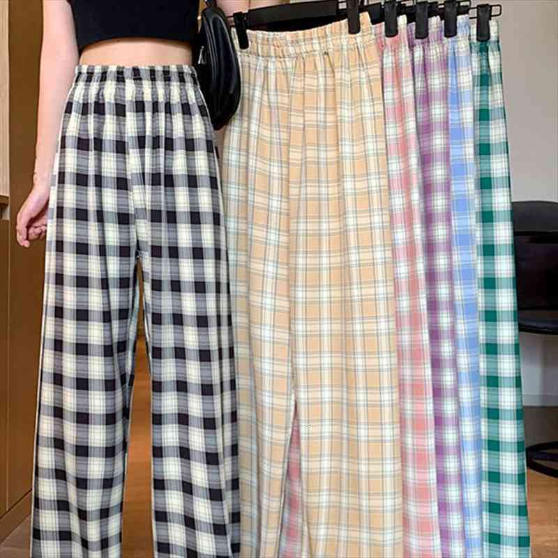 loose straight trousers womens pant summer checkerd trousers waist loose korean the wild plaid pants wide leg pants, Black;white
loose straight trousers womens pant summer checkerd trousers waist loose korean the wild plaid pants wide leg pants, Black;white
