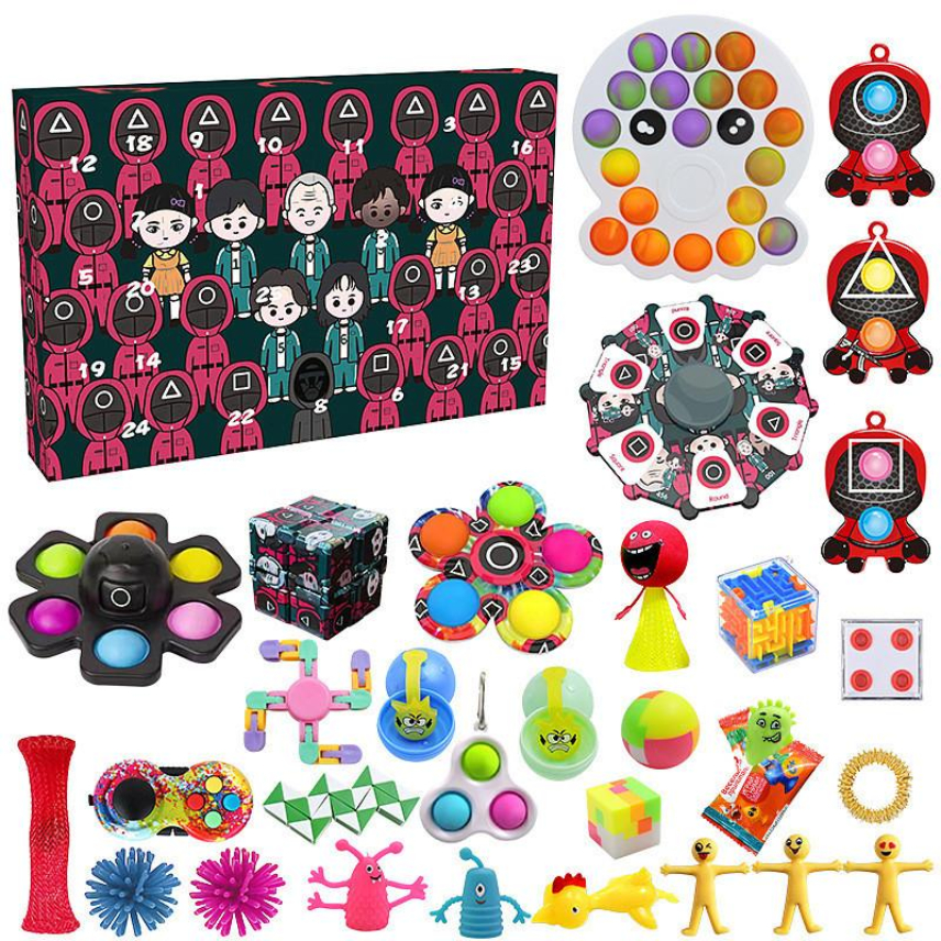 Party Favor Fidget Toys squid game Countdown 24 Days Advent Calendar Pack Anti Stress Kit Relief Figet Toy Blind Box Kids Christmas Gift
Party Favor Fidget Toys squid game Countdown 24 Days Advent Calendar Pack Anti Stress Kit Relief Figet Toy Blind Box Kids Christmas Gift