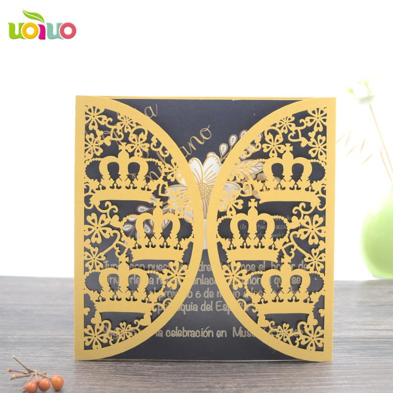 Greeting Cards 50set Inc209 Crown Gold Silver Paper 50pcs Handmade Fancy Laser Cut Floweral Lace Invitation Card Wedding
Greeting Cards 50set Inc209 Crown Gold Silver Paper 50pcs Handmade Fancy Laser Cut Floweral Lace Invitation Card Wedding