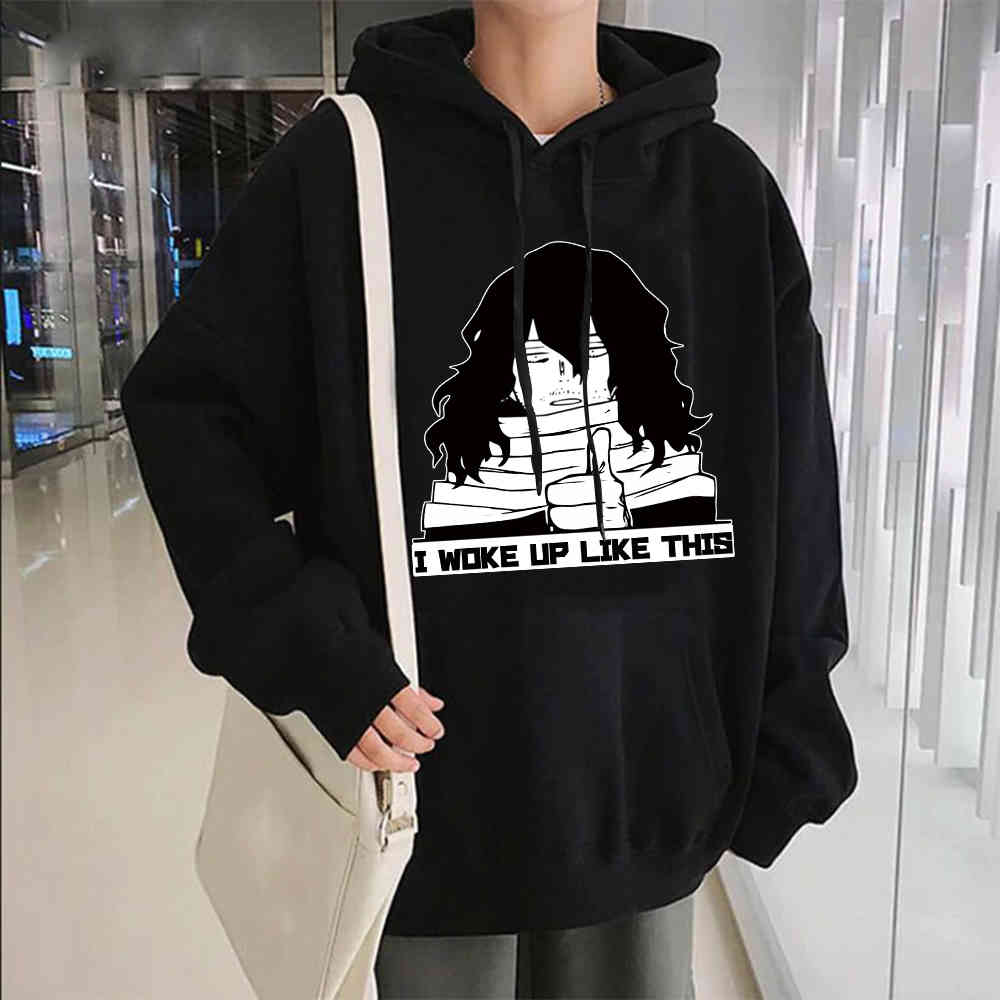 Shota Aizawa Hoodies My Hero Academia Boku No Hero Anime Loose Men Long Sleeve Hoody Sweatshirt Y0319