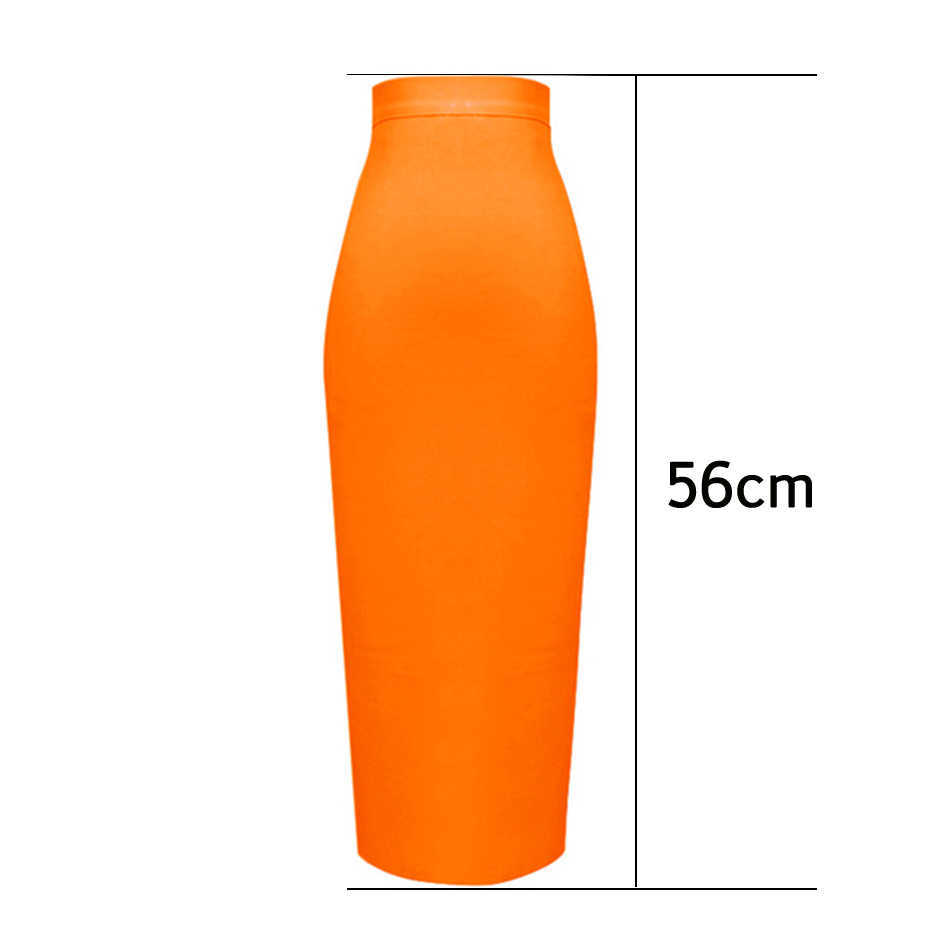 Fashion 13 Color Plus Size Xl Xxl Sexy Knee Length Bandage Skirt Women Elastic Bodycon Summer Pencil 56cm 210621
