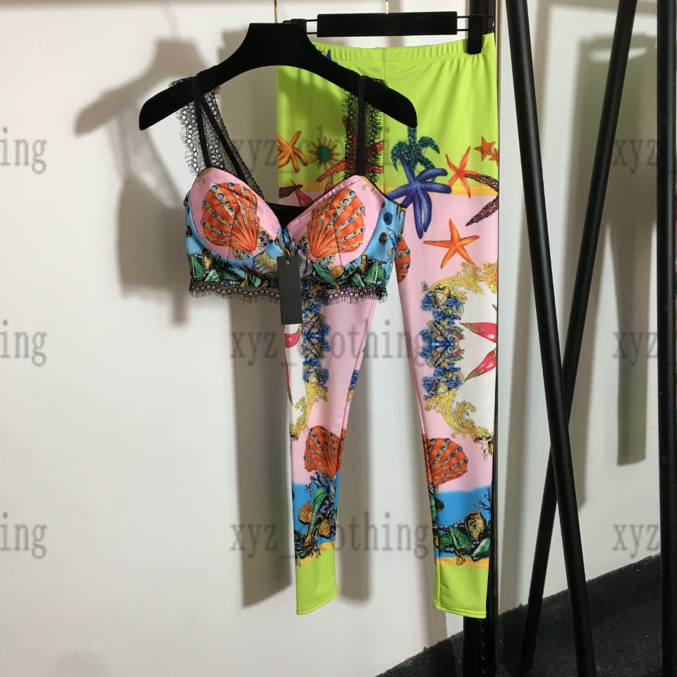 22ss yellow women dress sets vest + long pants leggings set lace strapless top starfish shell print slim fit leggings brand designer yoga clothing tracksuit yogas bra, Pink
22ss yellow women dress sets vest + long pants leggings set lace strapless top starfish shell print slim fit leggings brand designer yoga clothing tracksuit yogas bra, Pink
