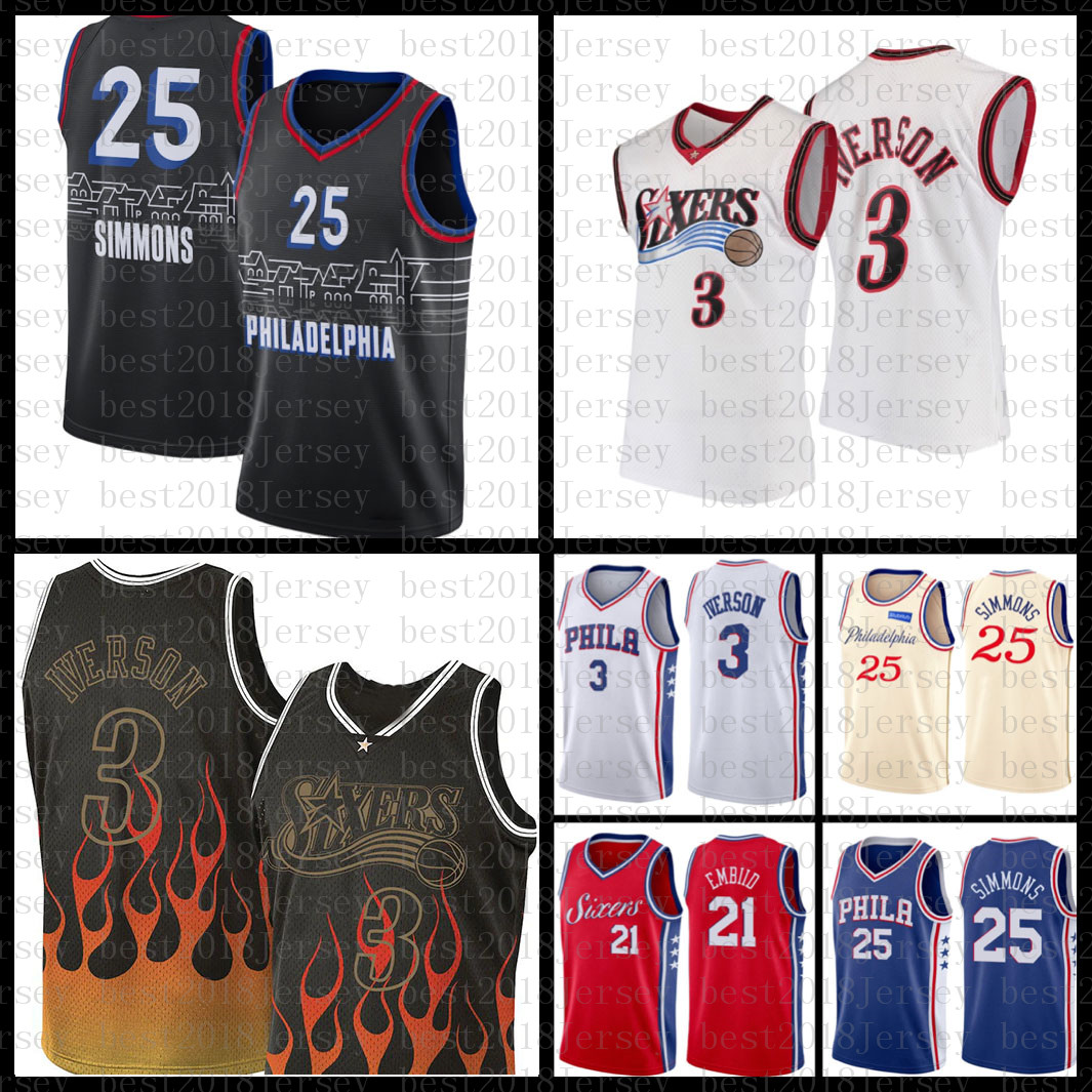 Philadelphia 76er jersey 2021 Allen 3 Iverson New Joel 21 Embiid Mens Ben 25 Simmons 6 Erving Gradient Champagne, Black;red
Philadelphia 76er jersey 2021 Allen 3 Iverson New Joel 21 Embiid Mens Ben 25 Simmons 6 Erving Gradient Champagne, Black;red