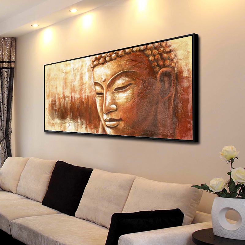 Large Size Buddha Poster Print Canvas Painting Golden Buddha Wall Pictures For Living Room Modern Decor Art Unframed