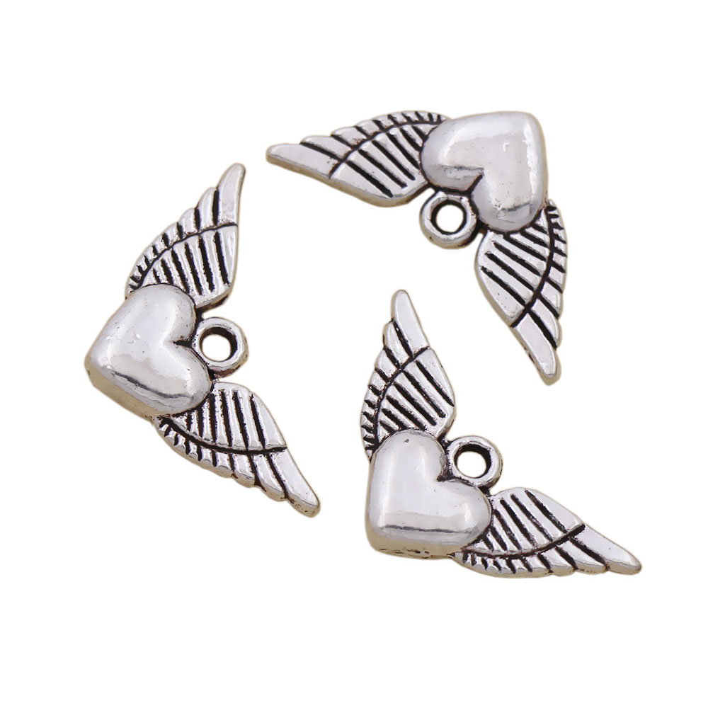 Angel Heart Wings Spacer Charm Beads Pendants 200pcs/lot Antique Silver Alloy Handmade Jewelry Findings & Components DIY L189
Angel Heart Wings Spacer Charm Beads Pendants 200pcs/lot Antique Silver Alloy Handmade Jewelry Findings & Components DIY L189
