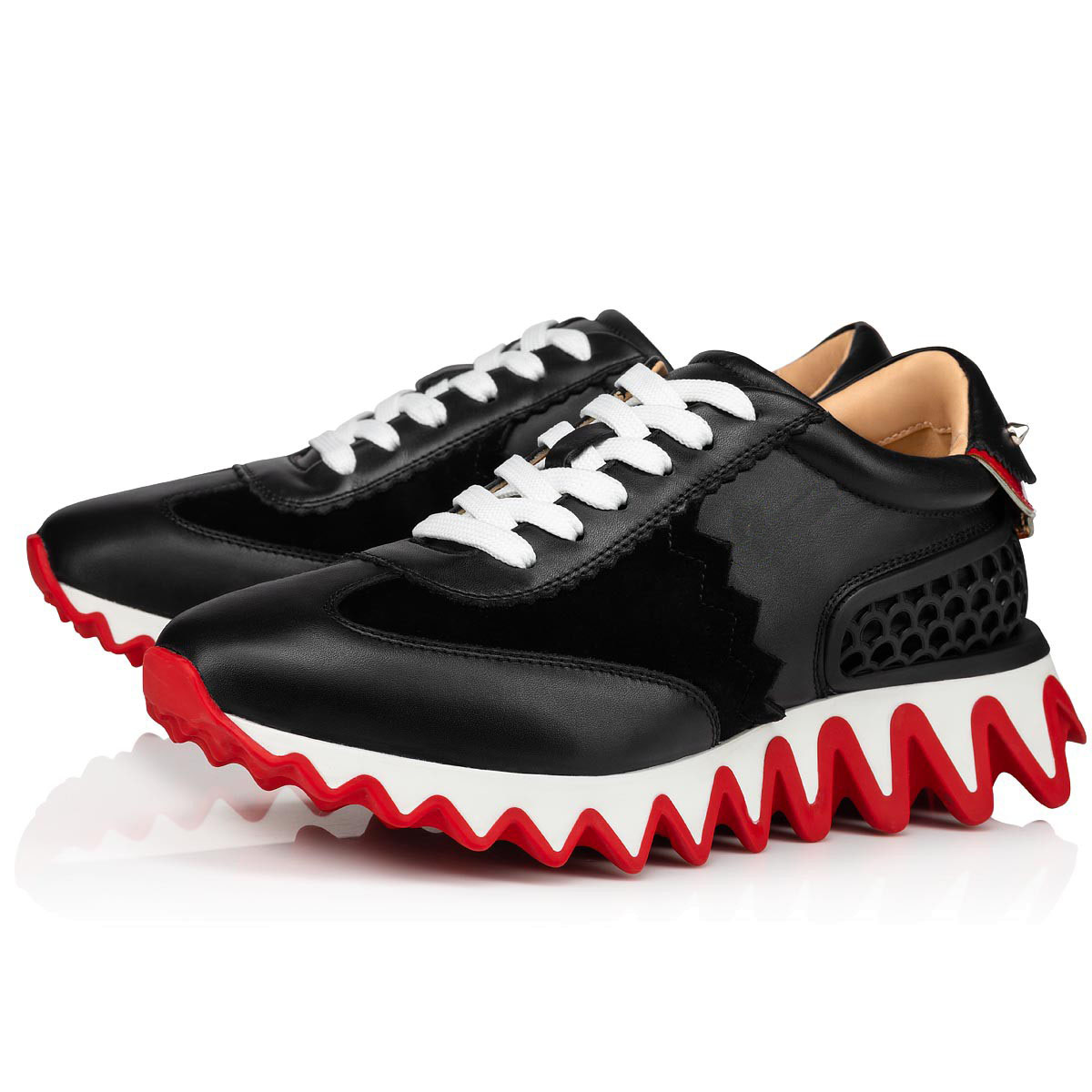 Spring and Autumn Women Dress shoes Loubishark Donna red sole low-top sneaker calfskin leather matte spikes lace-up Shark tooth rubber sole fashion Trainers
Spring and Autumn Women Dress shoes Loubishark Donna red sole low-top sneaker calfskin leather matte spikes lace-up Shark tooth rubber sole fashion Trainers