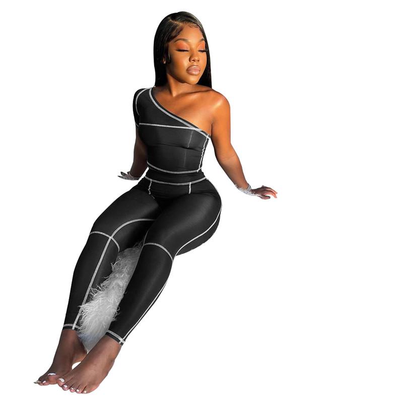 Women's Two Piece Pants Wholesale Items Bulk Lots Summer Sportswear Set Pant Sets Fashion Solid Pantsuits Sexy T-shirt Outfits Clothing M684