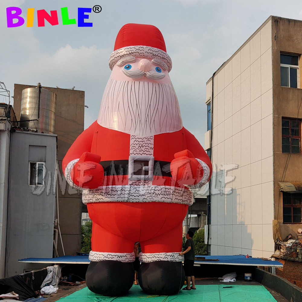 giant Inflatable santa claus balloon with grey beard for interactive advertising Decoration outdoor events