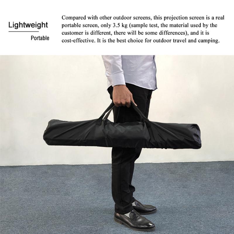 Portable Projector Screen With Stand 100inch 120inch 16:9 HD Foldable Movies For Home Theater Backyard Cinema Camping Projection Screens