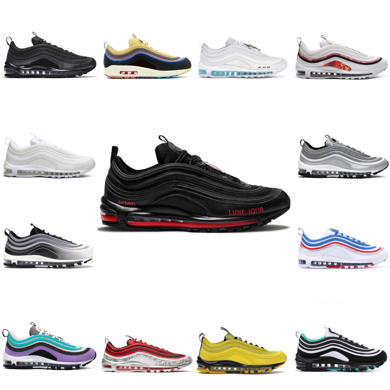 97 mens running shoes Mschf Lil Nas x Satan Luke inri jesus 97s triple black Bullet white metalic gold University Red undefeated men women trainer sports sneakers, 35
97 mens running shoes Mschf Lil Nas x Satan Luke inri jesus 97s triple black Bullet white metalic gold University Red undefeated men women trainer sports sneakers, 35