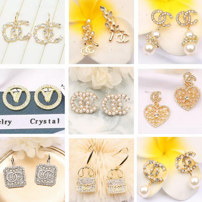 #375-#398 20color 18K Gold Plated Copper Jewelry Letters Earrings Fashion Desinger Alloy Dangle Long Stud Women Rhinestone Pearl Earring Wedding Party Accessories
#375-#398 20color 18K Gold Plated Copper Jewelry Letters Earrings Fashion Desinger Alloy Dangle Long Stud Women Rhinestone Pearl Earring Wedding Party Accessories