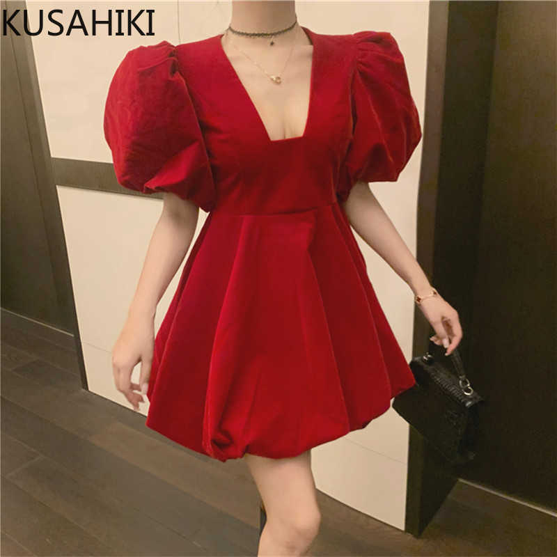 Vintage Velour Women Dress Puff Short Sleeve Square Collar Vestidos Femme Spring High Waist A-line Dresses 6F178 210603, Red
Vintage Velour Women Dress Puff Short Sleeve Square Collar Vestidos Femme Spring High Waist A-line Dresses 6F178 210603, Red