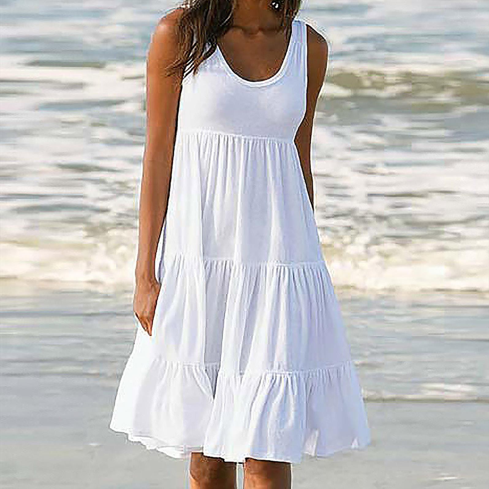 sleeveless party beach solid women dress color o neck summer loose boho dresses s 5xl, Black;gray
sleeveless party beach solid women dress color o neck summer loose boho dresses s 5xl, Black;gray