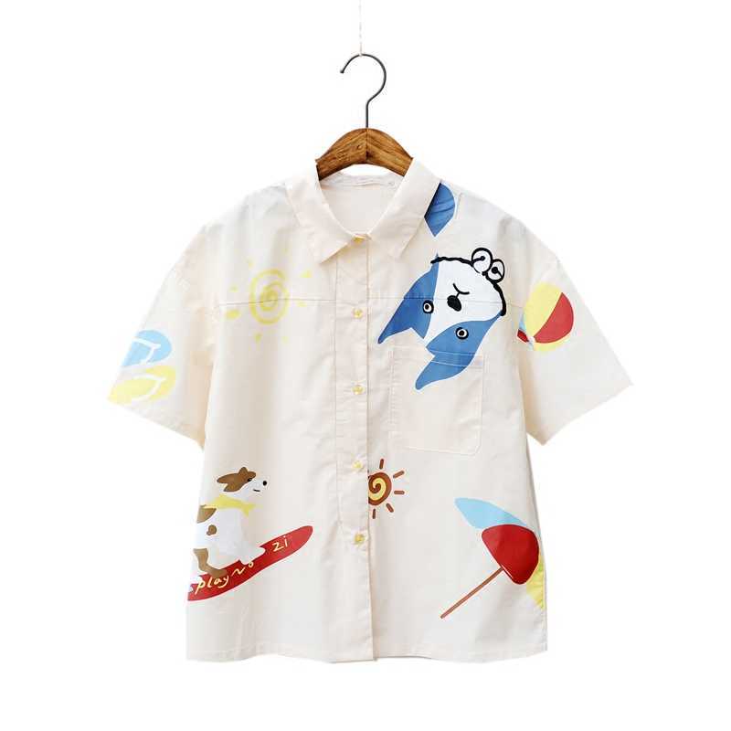 MERRY PRETTY Women Cartoon Dog Print Short Sleeve Blouses Summer Turndown Collar Pockets Shirts For Femme Casual Top Blusas 210526, Photo color
MERRY PRETTY Women Cartoon Dog Print Short Sleeve Blouses Summer Turndown Collar Pockets Shirts For Femme Casual Top Blusas 210526, Photo color