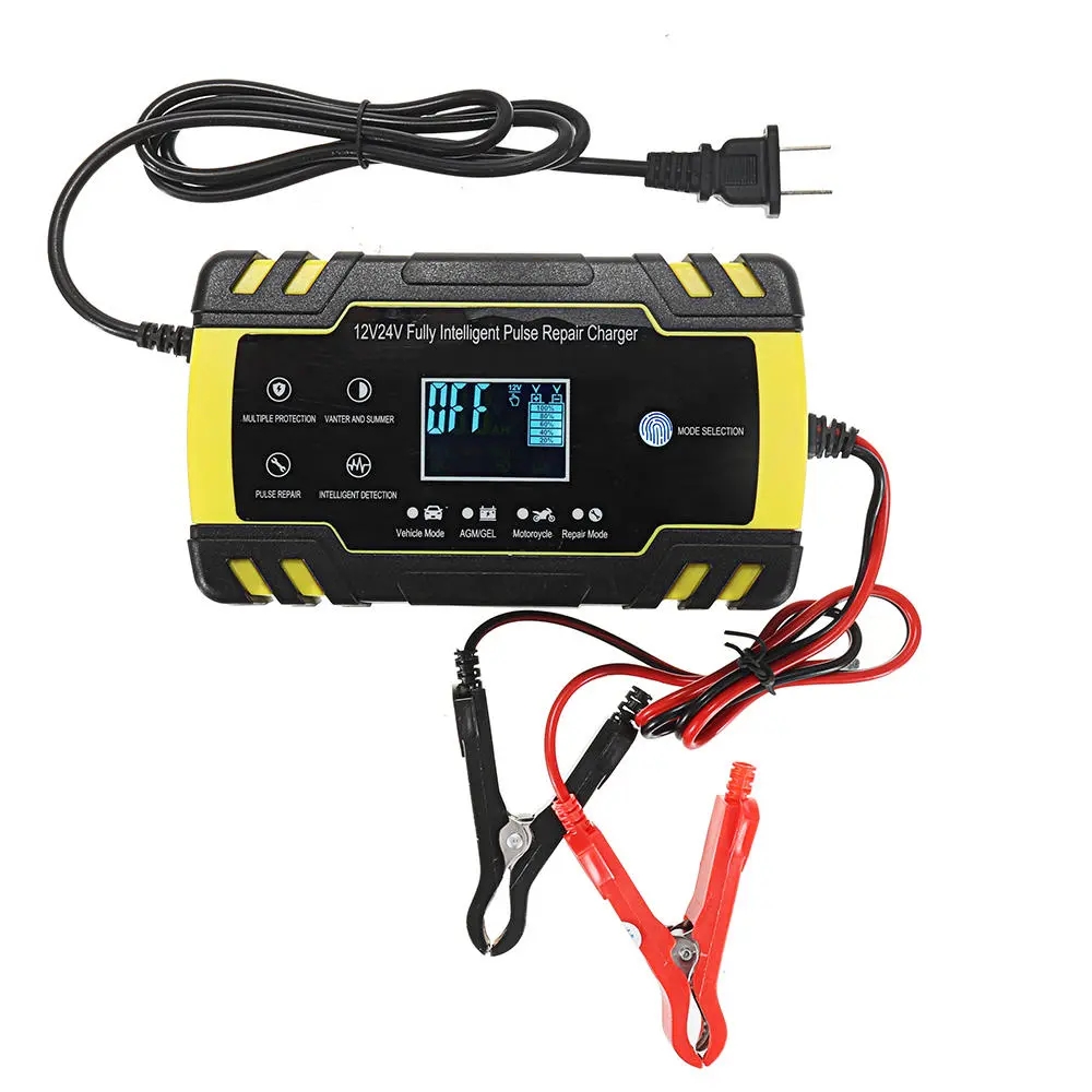 Digital LCD Display 8A/4A Touch Screen Pulse Repair Battery Charger For Car Motorcycle Lead Acid Agm Gel Wet