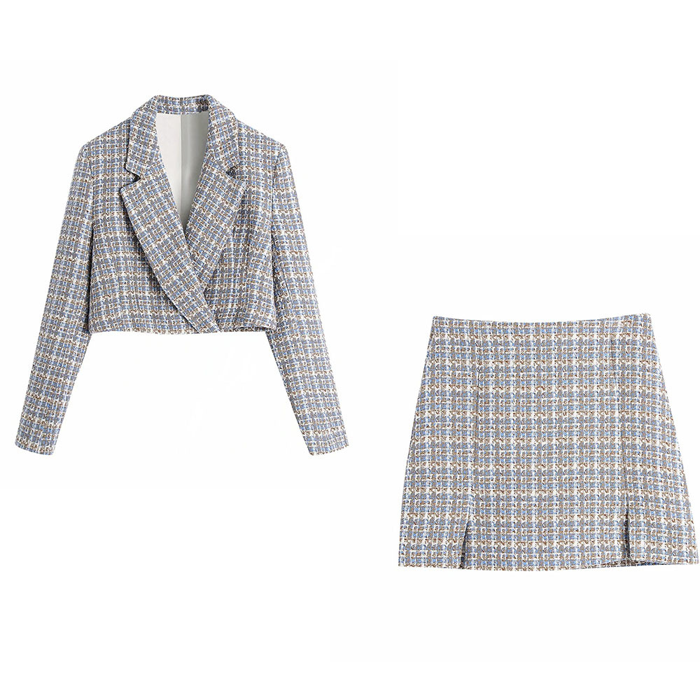 BBWM ZA 2 Pieces Women Blazer+Skirt Set Vintage Plaid Printed Notched Jacket Coats+Skirt Long Sleeve Short Outerwear 210520
BBWM ZA 2 Pieces Women Blazer+Skirt Set Vintage Plaid Printed Notched Jacket Coats+Skirt Long Sleeve Short Outerwear 210520