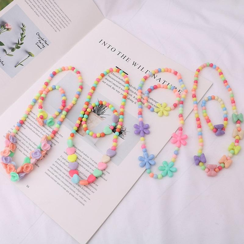 Earrings & Necklace Cute Cartoon Candy Color Flower Heart Acrylic Beads Bracelet Set For Children Toy Jewelry Girl Boy Gifts, Silver
Earrings & Necklace Cute Cartoon Candy Color Flower Heart Acrylic Beads Bracelet Set For Children Toy Jewelry Girl Boy Gifts, Silver