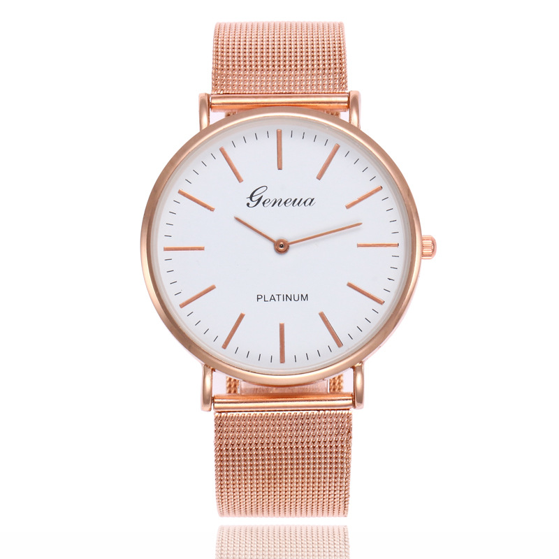 Men Gold Alloy Watches Geneva Women Famous Minimalist Design Steel Stainless Mesh Wristband Simple Quartz Clock Fashion Man Wristwatch, Leave a message about color
Men Gold Alloy Watches Geneva Women Famous Minimalist Design Steel Stainless Mesh Wristband Simple Quartz Clock Fashion Man Wristwatch, Leave a message about color