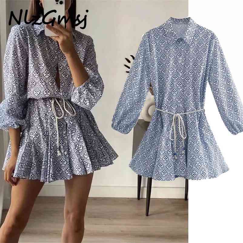 Dres Mini Shirt Dresses Long Sleeve Buttons Belt Vintage Summer Female Vestidos 03 210628, As picture
Dres Mini Shirt Dresses Long Sleeve Buttons Belt Vintage Summer Female Vestidos 03 210628, As picture
