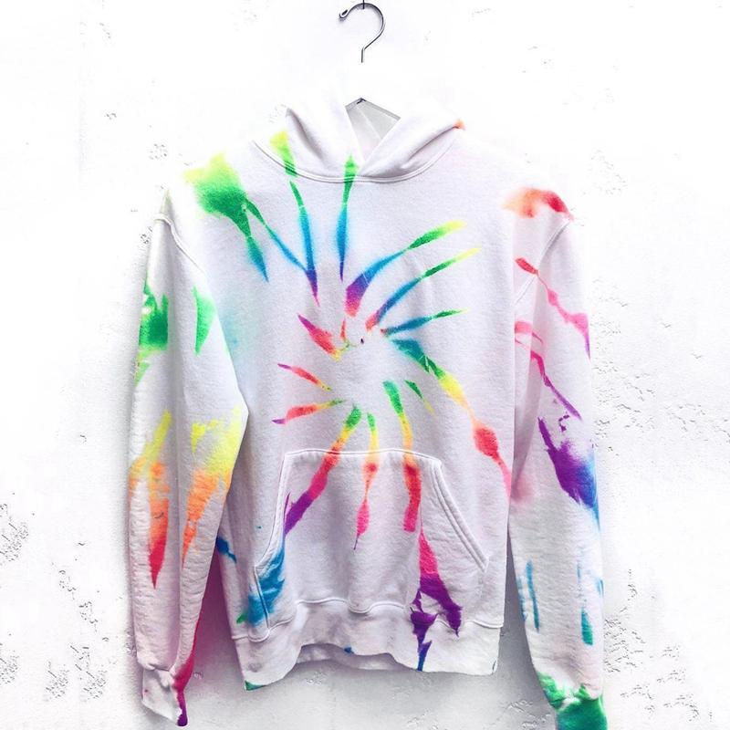 Tie Dye Printed Women Pajamas Set Long Sleeve Tops And Pants Lounge Wear Two Piece Dress